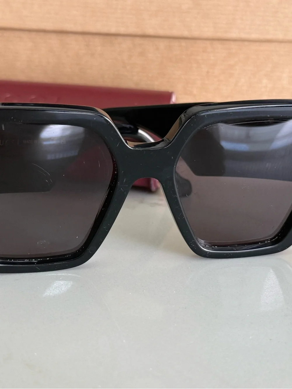 Gucci Black Square Oversized Sunglasses